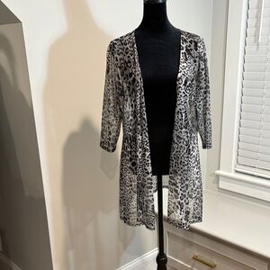 Leopard Print Sheer Cardigan